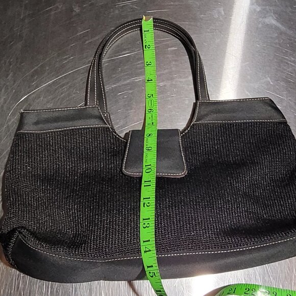 THE SAK BLACK CROCHET HANDBAG PURSE EUC - Picture 8 of 11